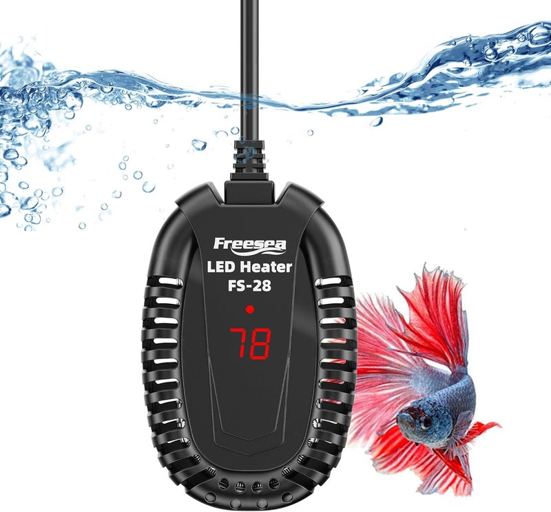 FREESEA Aquarium Fish Tank Heater: 50W Small Submersible Turtle Heater with Adjustable Temperature External Controller for Betta | Saltwater | Freshwater | 1-10 Gallon - Image 1
